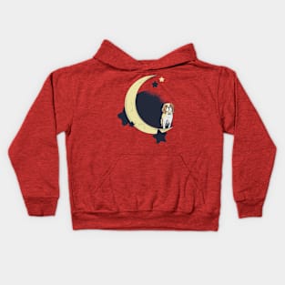 Cavalier King Charles Spaniel At The Moon Kids Hoodie